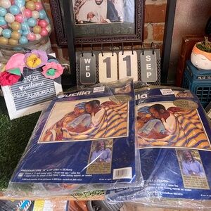 Vintage Bucilla Needlepoint 4808 Precious Love Family Gold Plated Needles NIP